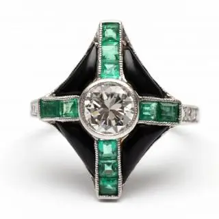 An Art Deco style diamond and emerald ring – kavel bij Veilinggebouw De Zwaan, Amsterdam