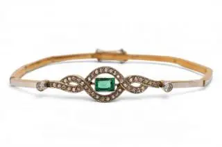 An emerald and diamond Art Deco bracelet – kavel bij Veilinggebouw De Zwaan, Amsterdam