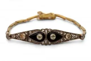 A diamond and onyx Art Deco bracelet – kavel bij Veilinggebouw De Zwaan, Amsterdam