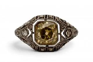 A diamond millegrain Art Deco ring – kavel bij Veilinggebouw De Zwaan, Amsterdam