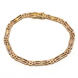 A geometrical designed red gold chain bracelet – kavel bij Veilinggebouw De Zwaan, Amsterdam