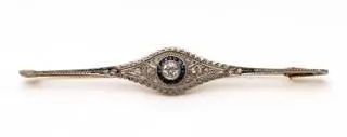 A diamond and sapphire Art Deco bar brooch – kavel bij Veilinggebouw De Zwaan, Amsterdam