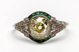An Art Deco diamond and emerald ring – kavel bij Veilinggebouw De Zwaan, Amsterdam
