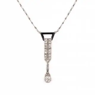 An Art Deco diamond pendant – kavel bij Veilinggebouw De Zwaan, Amsterdam