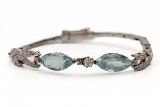 A diamond and aquamarine bracelet – kavel bij Veilinggebouw De Zwaan, Amsterdam
