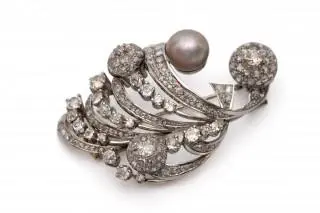 An impressive diamond Retro spray brooch – kavel bij Veilinggebouw De Zwaan, Amsterdam