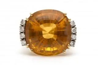 A citrine and diamond ring – kavel bij Veilinggebouw De Zwaan, Amsterdam