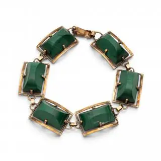 A malachite bracelet from the 1970's – kavel bij Veilinggebouw De Zwaan, Amsterdam