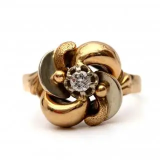 A diamond Retro ring – kavel bij Veilinggebouw De Zwaan, Amsterdam