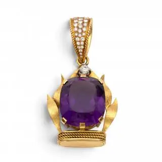 An amethyst and diamond pendant – kavel bij Veilinggebouw De Zwaan, Amsterdam