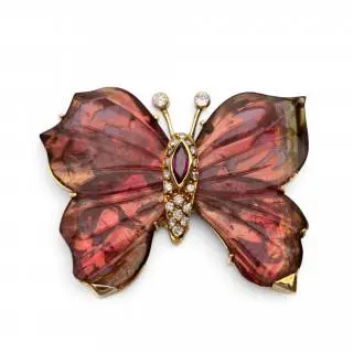 A gem set butterfly brooch – kavel bij Veilinggebouw De Zwaan, Amsterdam