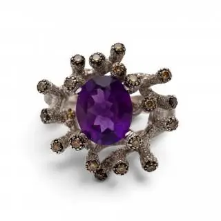 An amethyst and diamond ring – kavel bij Veilinggebouw De Zwaan, Amsterdam