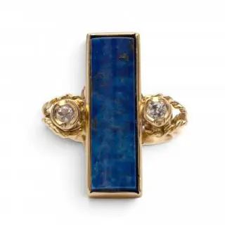 A lapis lazuli and diamond ring – kavel bij Veilinggebouw De Zwaan, Amsterdam