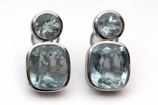 A pair of aquamarine earrings – kavel bij Veilinggebouw De Zwaan, Amsterdam