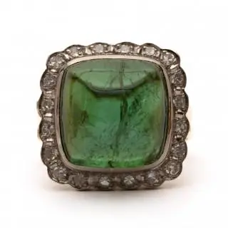 A tourmaline and diamond cluster ring – kavel bij Veilinggebouw De Zwaan, Amsterdam