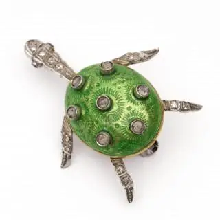 A, Italian diamond turtle brooch – kavel bij Veilinggebouw De Zwaan, Amsterdam