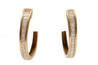 A pair of diamond hoop earrings – kavel bij Veilinggebouw De Zwaan, Amsterdam