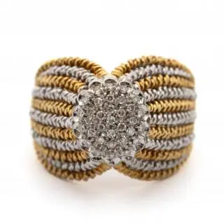 A mid-century two-tone dress ring – kavel bij Veilinggebouw De Zwaan, Amsterdam