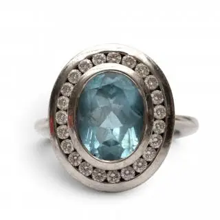 An aquamarine and diamond ring – kavel bij Veilinggebouw De Zwaan, Amsterdam