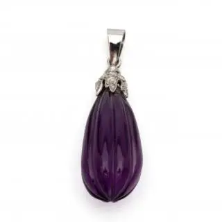 A diamond and amethyst pendant – kavel bij Veilinggebouw De Zwaan, Amsterdam