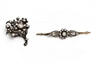 Two rose-cut diamond brooches – kavel bij Veilinggebouw De Zwaan, Amsterdam