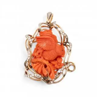 A coral pendant – kavel bij Veilinggebouw De Zwaan, Amsterdam
