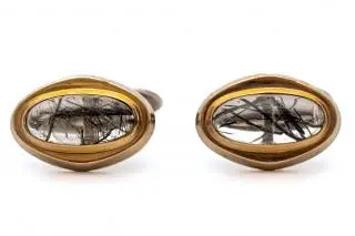A pair of Swedish quartz cufflinks – kavel bij Veilinggebouw De Zwaan, Amsterdam