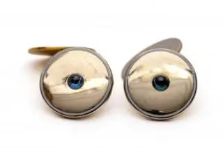 A pair of Swedish cuff links in white and yellow gold – kavel bij Veilinggebouw De Zwaan, Amsterdam