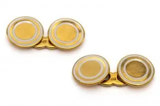 A pair of round jumelles cuff links – kavel bij Veilinggebouw De Zwaan, Amsterdam