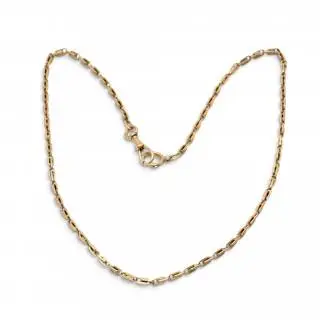 A gold necklace, originally a watch chain – kavel bij Veilinggebouw De Zwaan, Amsterdam