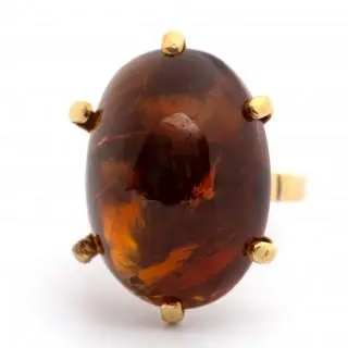 A stylistic amber ring – kavel bij Veilinggebouw De Zwaan, Amsterdam