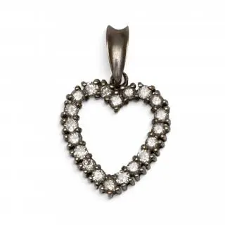 A heart shaped diamond pendant – kavel bij Veilinggebouw De Zwaan, Amsterdam