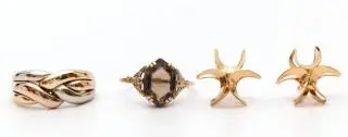 Two rings and a pair of earrings – kavel bij Veilinggebouw De Zwaan, Amsterdam