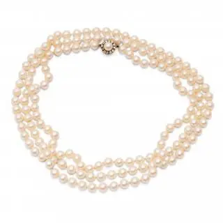 A cultured pearl necklace – kavel bij Veilinggebouw De Zwaan, Amsterdam