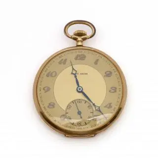 A 20th century gold pocket watch by Montré Ancre – kavel bij Veilinggebouw De Zwaan, Amsterdam