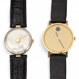 Two wristwatches in a modern design – kavel bij Veilinggebouw De Zwaan, Amsterdam