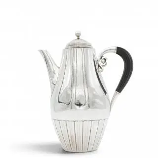 Denemarken, koffiekan, model "Cosmos", ontwerper Johan Rohde, Georg Jensen 1933-1944 – kavel bij Veilinggebouw De Zwaan, Amsterdam
