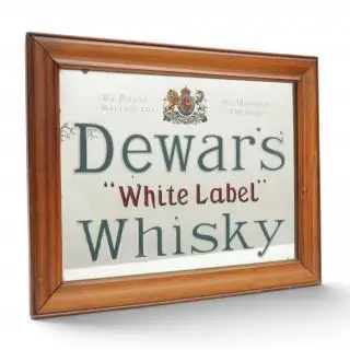 Dewar's white label whiskey reclamespiegel, circa 1930 – kavel bij Veilinggebouw De Zwaan, Amsterdam
