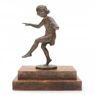 Stefan Schwartz (1851-1924), bronzen sculptuur, dansend meisje – kavel bij Veilinggebouw De Zwaan, Amsterdam