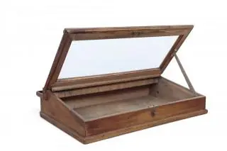 Eikenhouten tafelvitrine, 19e eeuw – kavel bij Veilinggebouw De Zwaan, Amsterdam