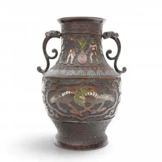 Japan, een bronzen cloisonné vaas, 20e eeuw – kavel bij Veilinggebouw De Zwaan, Amsterdam