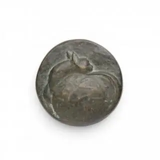 Carla Klein (geb. 1943), bronzen penning, 'Willy the naughty cat', 1984 – kavel bij Veilinggebouw De Zwaan, Amsterdam