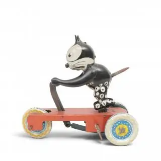 Italië, blikken speelgoed driewieler met Felix the Cat – kavel bij Veilinggebouw De Zwaan, Amsterdam