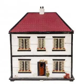 Duitsland, antiek poppenhuis met scharnierende deur, 4e kwart 19e eeuw – kavel bij Veilinggebouw De Zwaan, Amsterdam