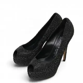 Le Silla crystal embellished peep toe platform heels, circa 00s – kavel bij Veilinggebouw De Zwaan, Amsterdam