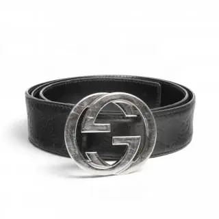 Gucci black signature leather belt with silver GG buckle – kavel bij Veilinggebouw De Zwaan, Amsterdam