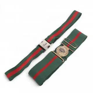 Set of two Gucci green and red elastic band web hysteria belts – kavel bij Veilinggebouw De Zwaan, Amsterdam