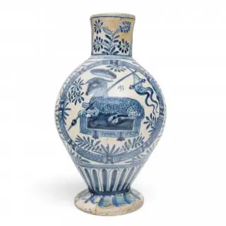 Zuid-Europa, een blauwwitte faience vaas, 17e/ 18e eeuw – kavel bij Veilinggebouw De Zwaan, Amsterdam
