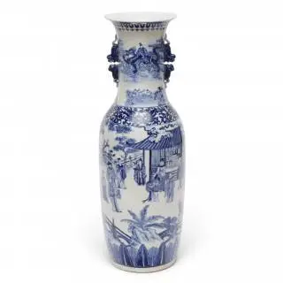 China, een blauwwit porseleinen balustervaas, modern – kavel bij Veilinggebouw De Zwaan, Amsterdam