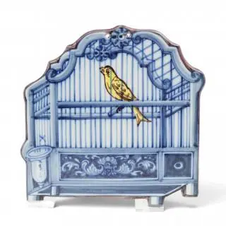 Makkum, aardewerk plaquette 'vogelkooi', 20e eeuw – kavel bij Veilinggebouw De Zwaan, Amsterdam